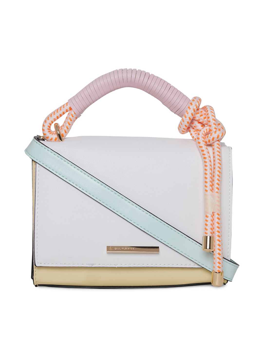

Call It Spring White Structured Satchel with Tasselled