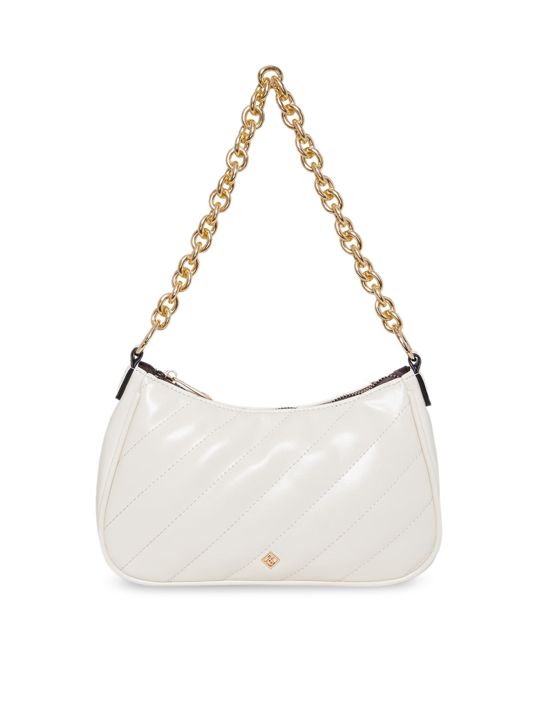 

Call It Spring Women White Textured Structured Shoulder Bag with Quilted