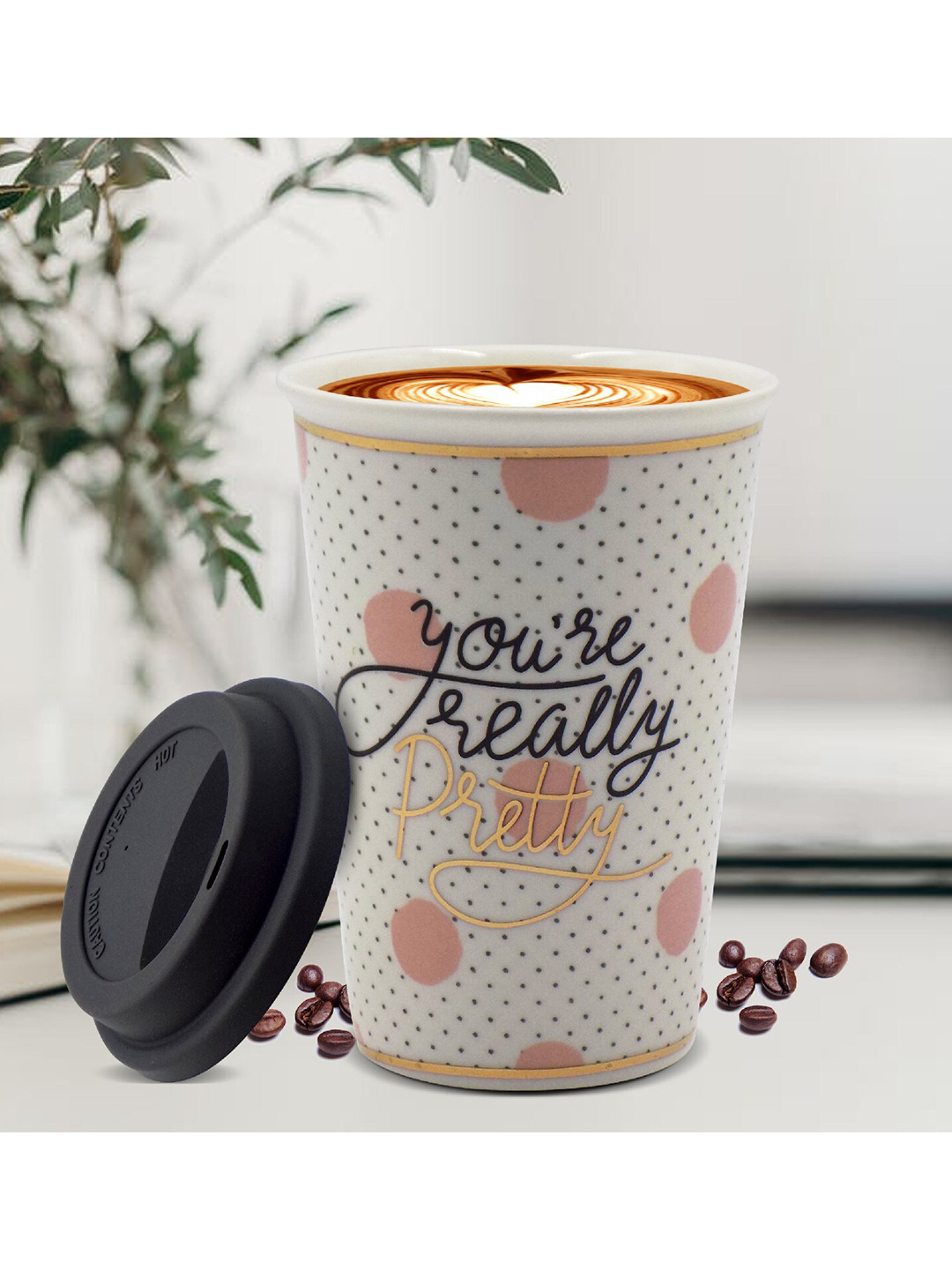 

MARKET99 White & Black Text or Slogans Printed Ceramic Glossy Mug and Bowl