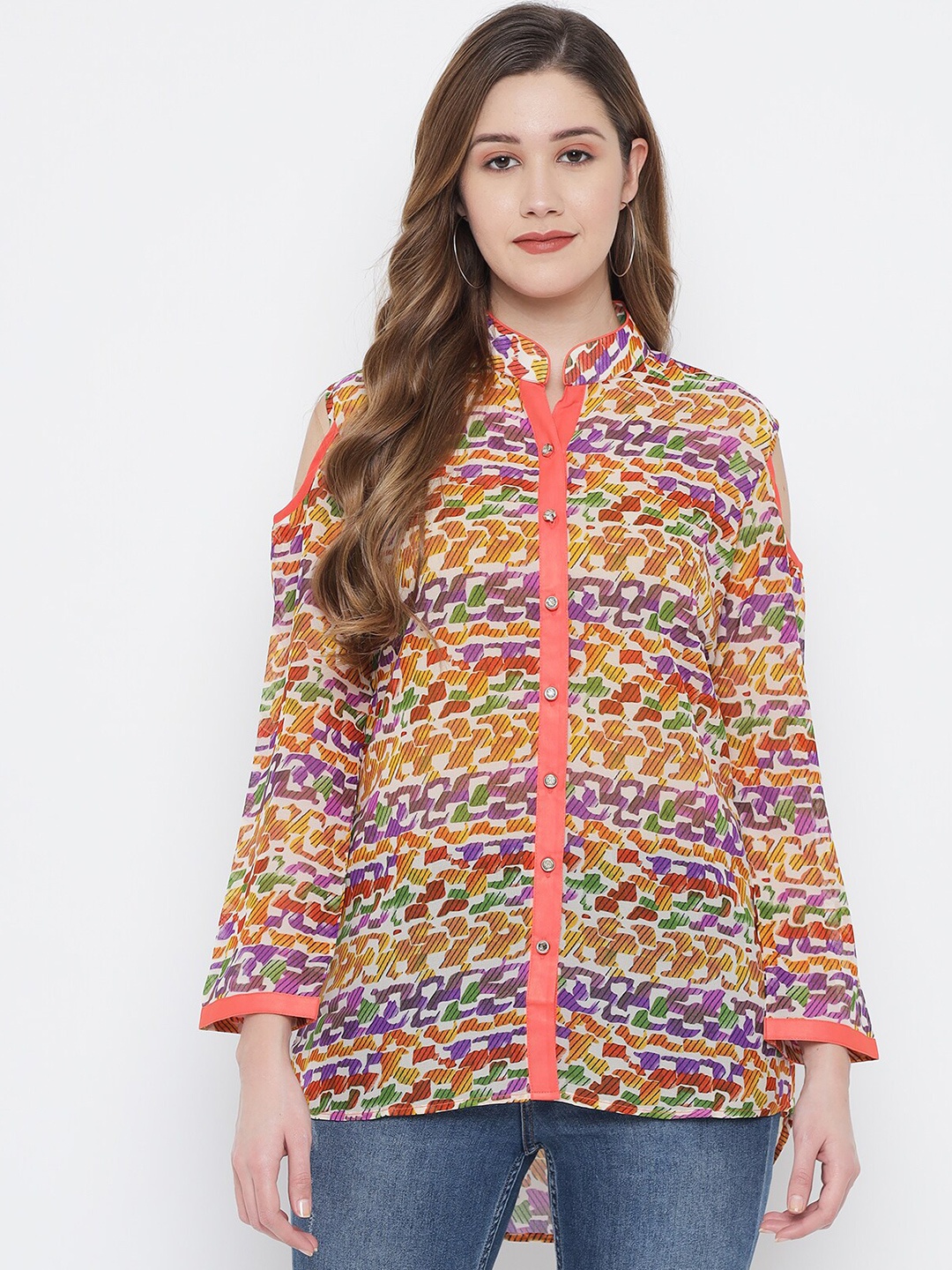

MAXENCE Women Multi Woven Design Kurti