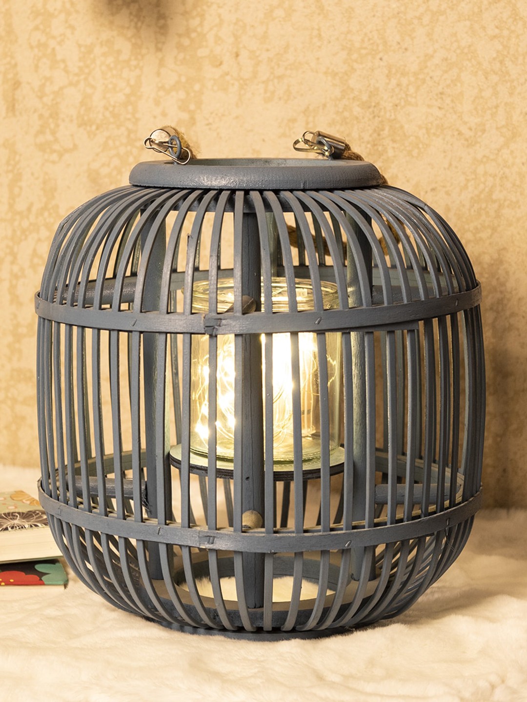 

MARKET99 Blue Lantern-Bamboo Candle Holders