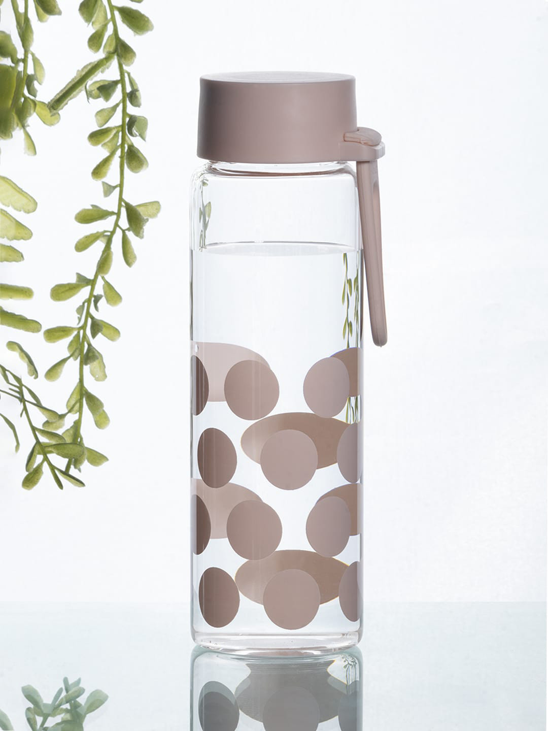 

MARKET99 Peach-Toned Printed Glass Water Bottle 300 ml