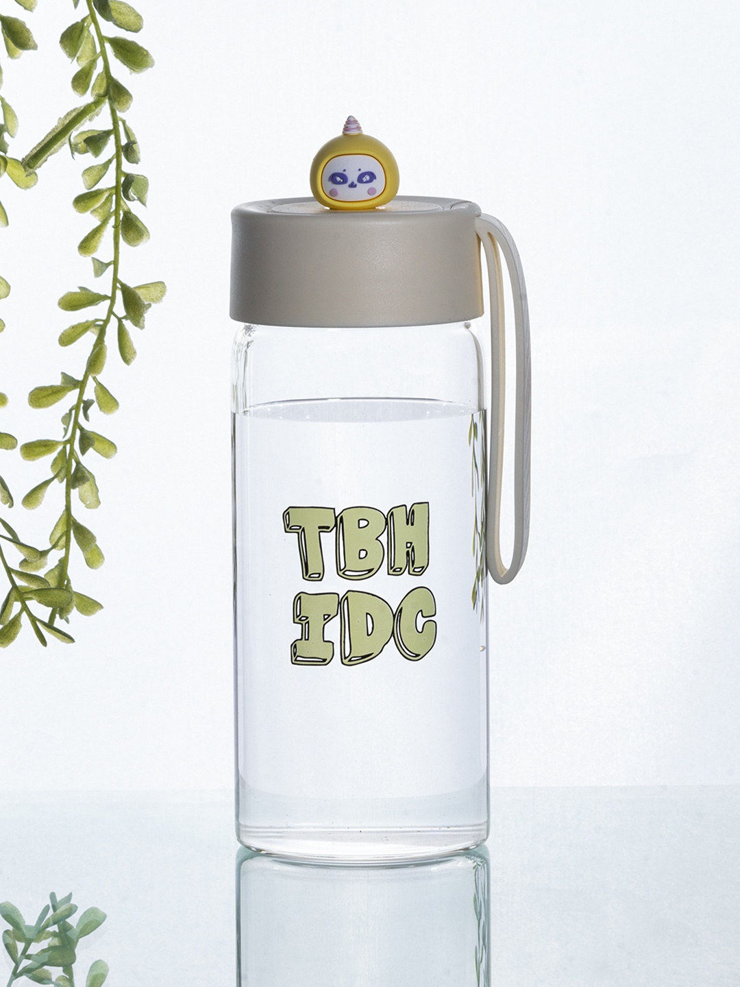 

MARKET99 Yellow Printed Glass Water Bottle 380 Ml