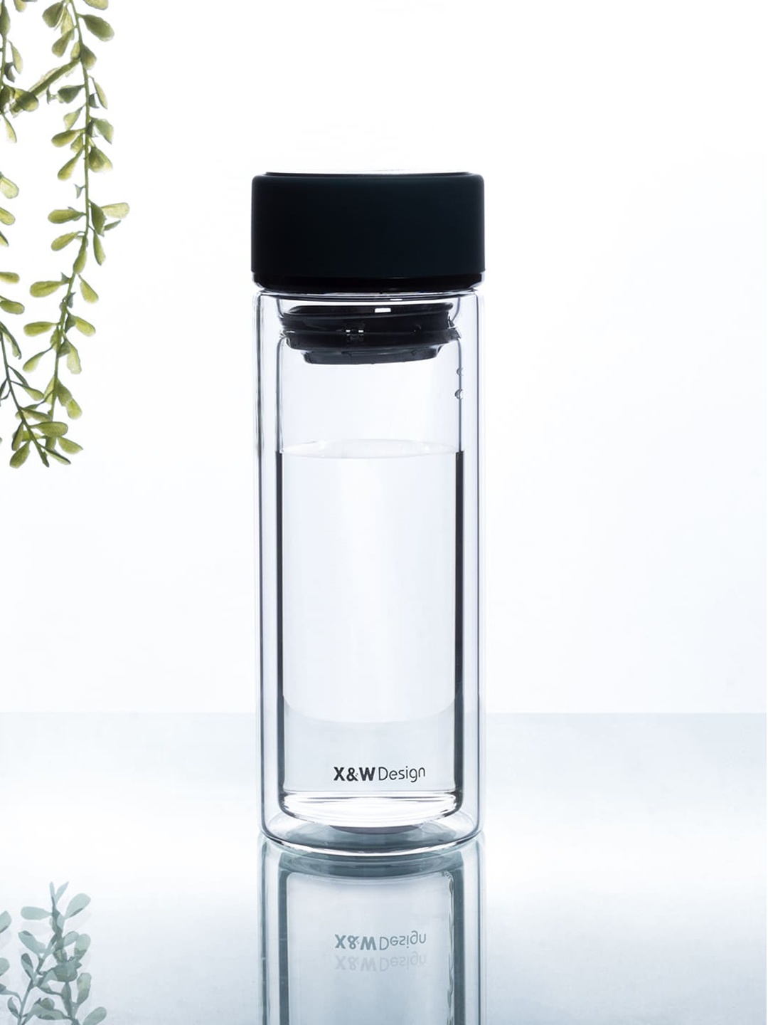 

MARKET99 Black Printed Glass Water Bottle 300 Ml