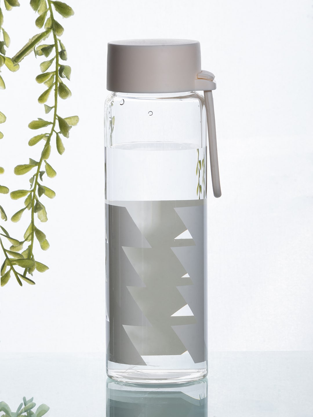 

MARKET99 Off White Printed Glass Water Bottle 300 Ml