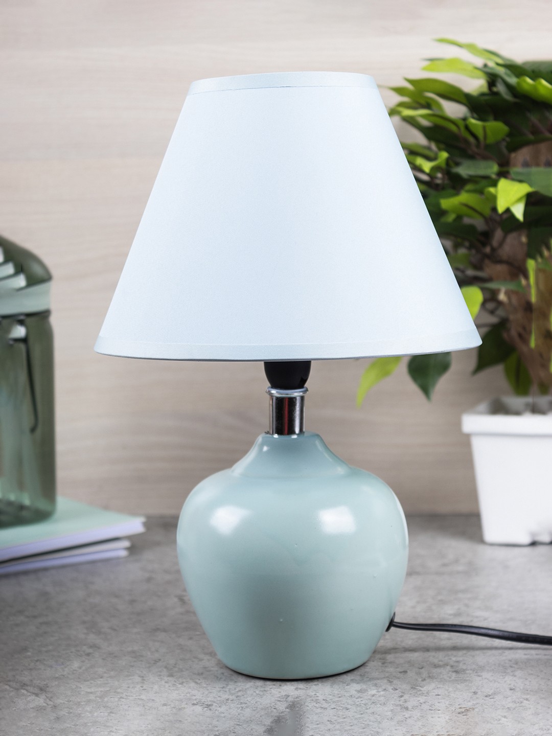 

MARKET99 Turquoise Blue Solid Table Lamp