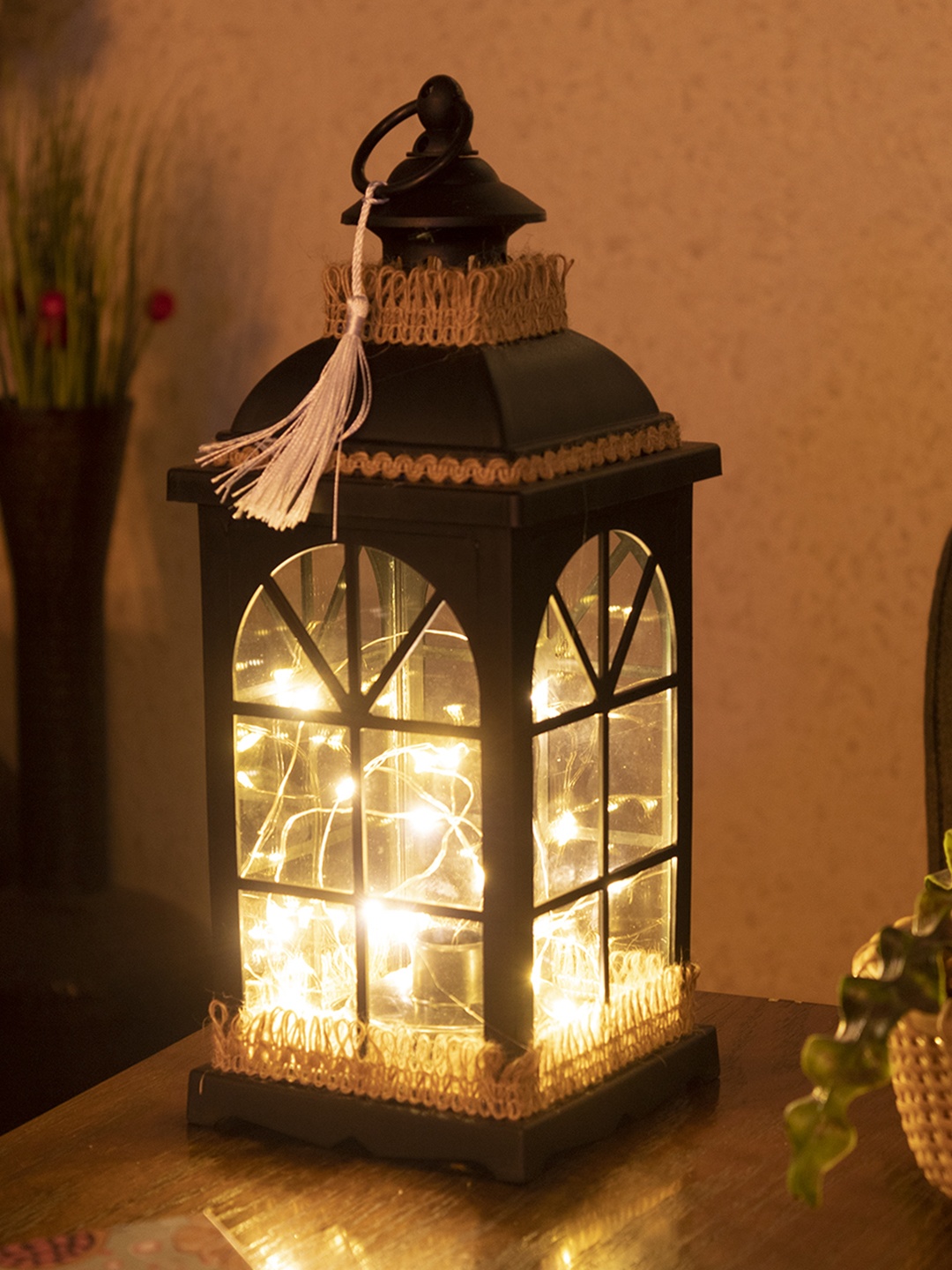 

MARKET99 Black Textured Table Lantern