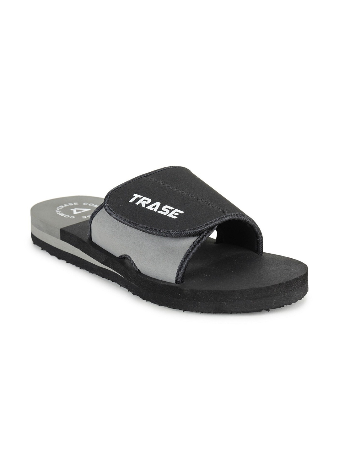 

TRASE Men Black & Grey Colourblocked Slip-On