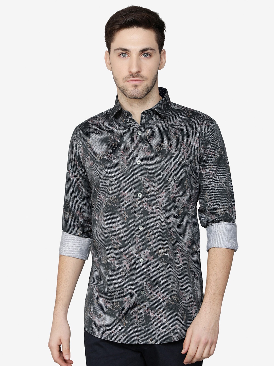 

Callino London Men Green Standard Floral Printed Smart Fit Casual Giza Cotton Shirt
