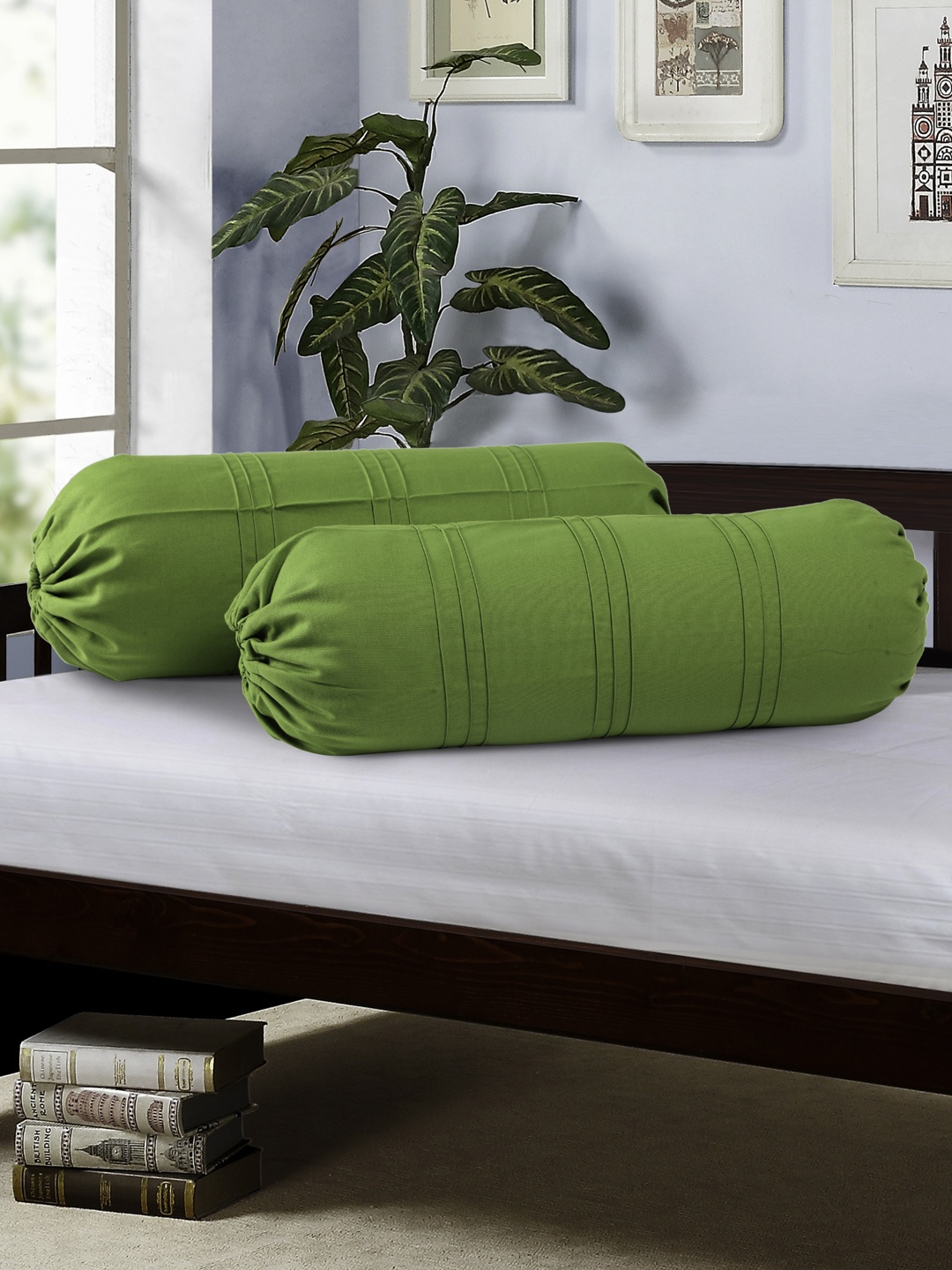 

SWAYAM Green Set of 2 30" x 15" Cylindrical Bolster Covers