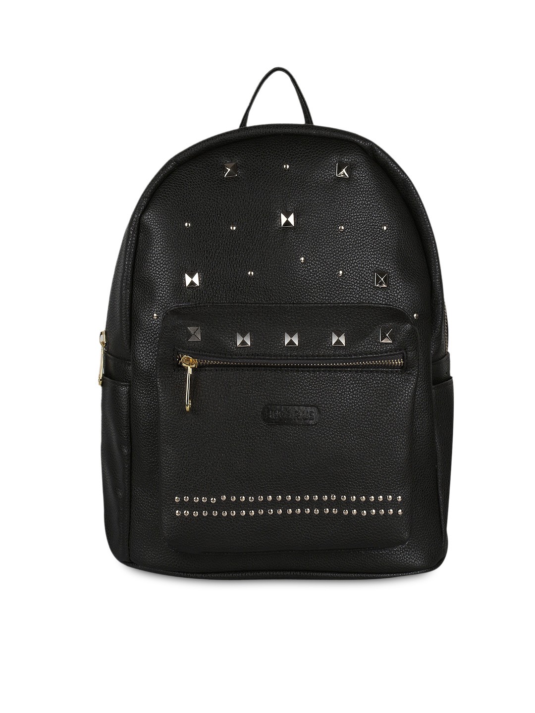 

Bags.R.us Women Black Faux Leather Studded Backpack