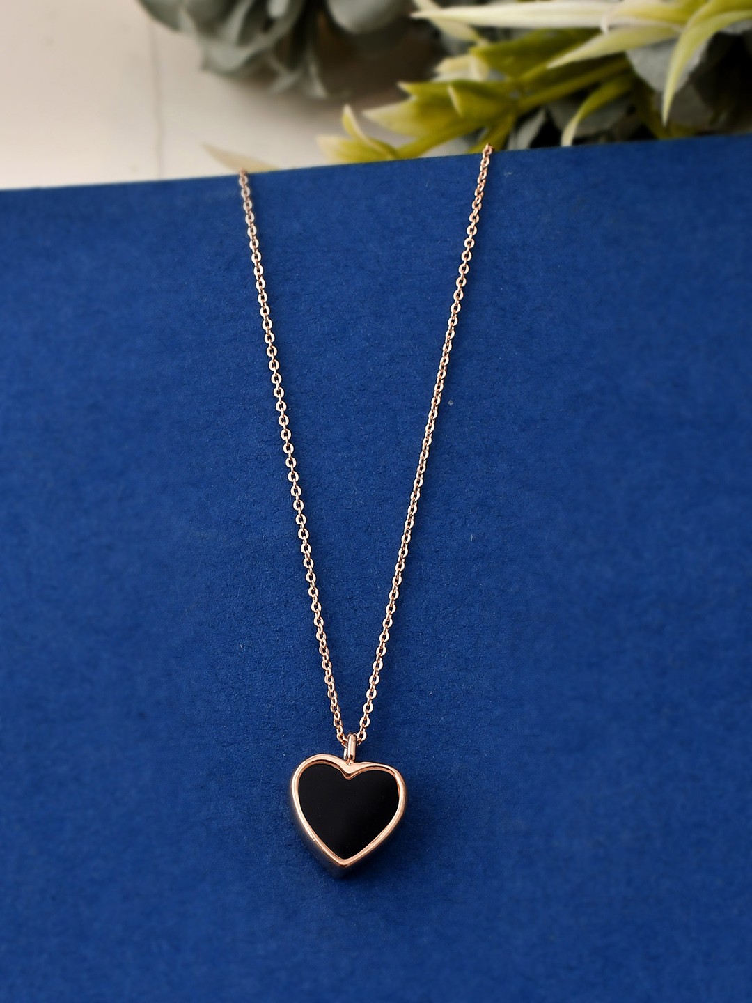 

AQUASTREET Gold-Plated Black Pendant With Chain