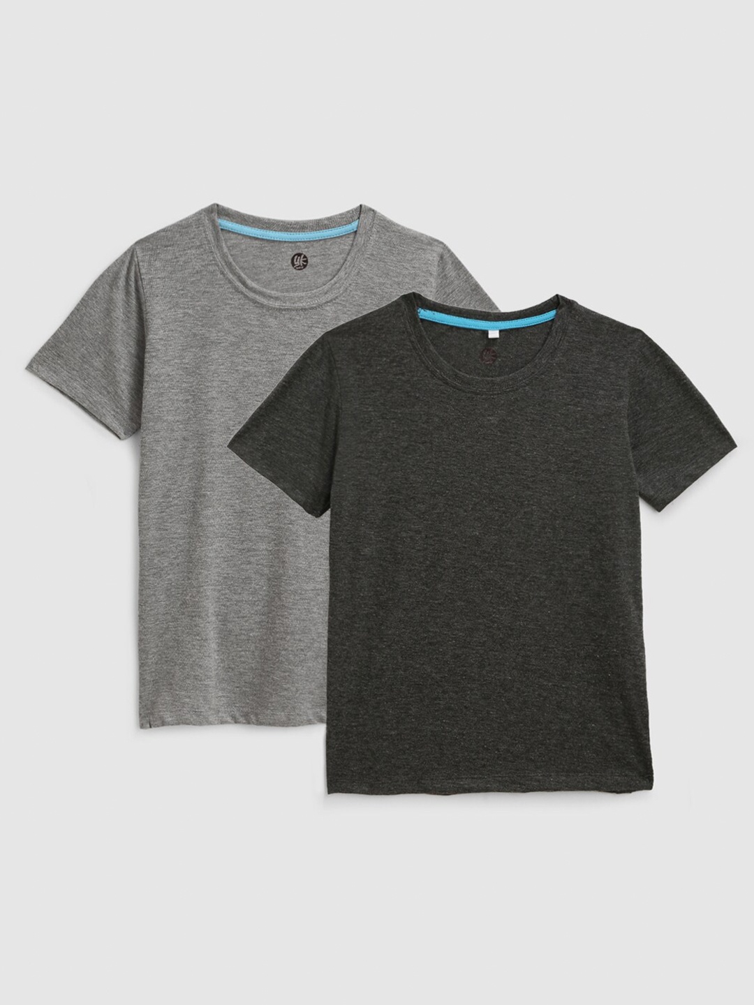 

YK Boys Pack of 2 Grey & Black Cotton T-shirts