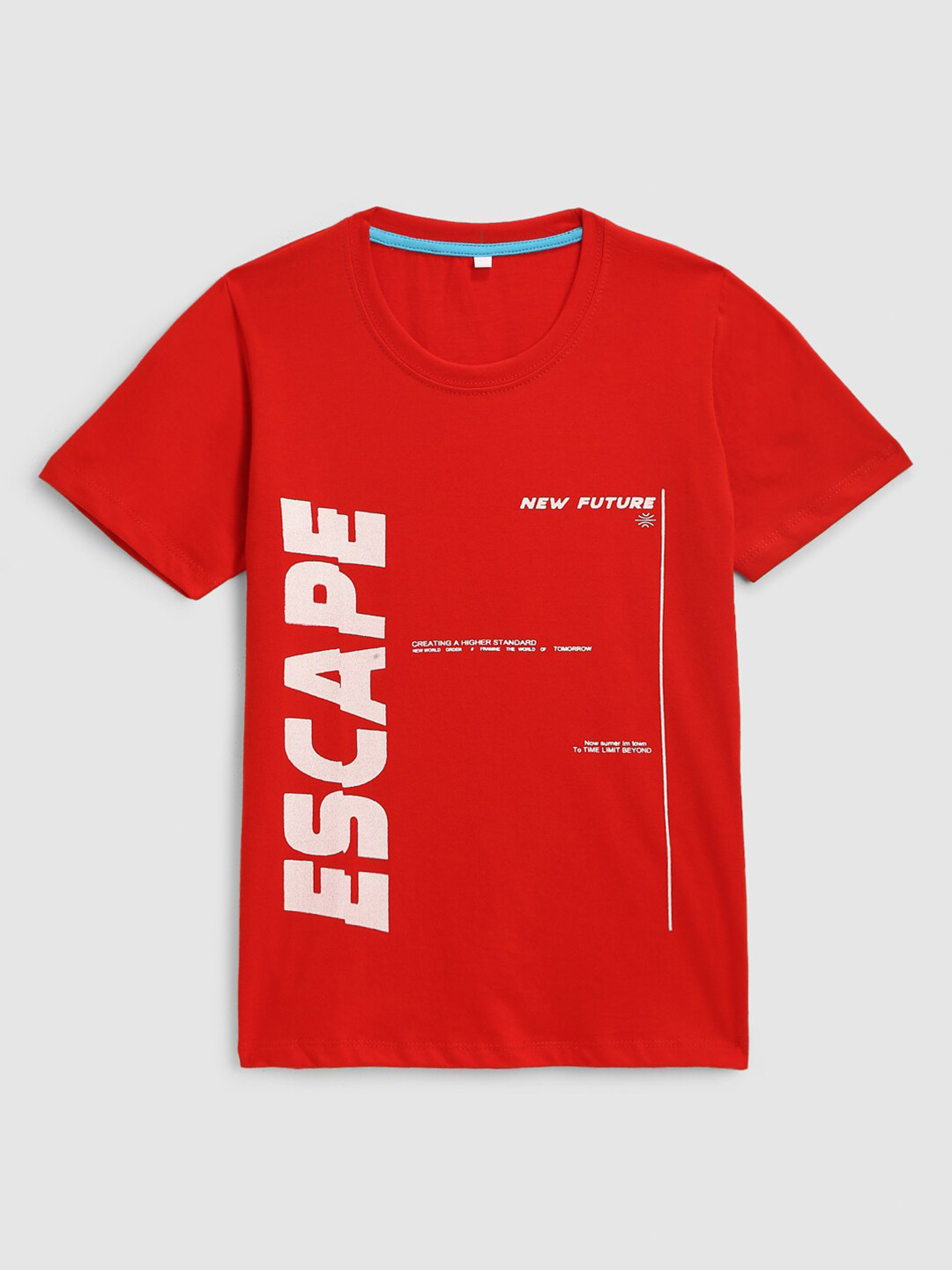 

YK Boys Red Typography Printed T-shirt