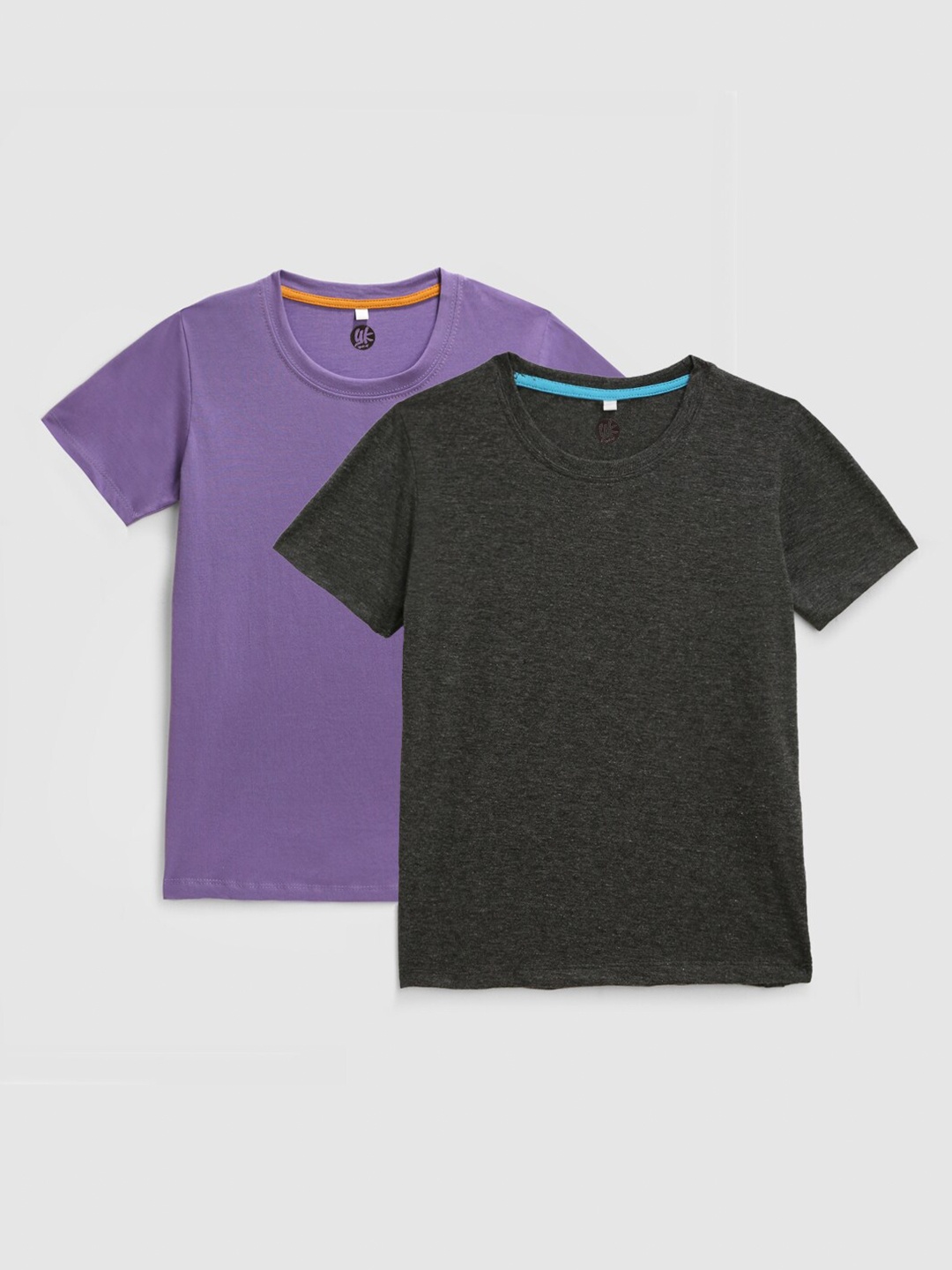 

YK Boys Pack of 2 Purple & Black Cotton T-shirts