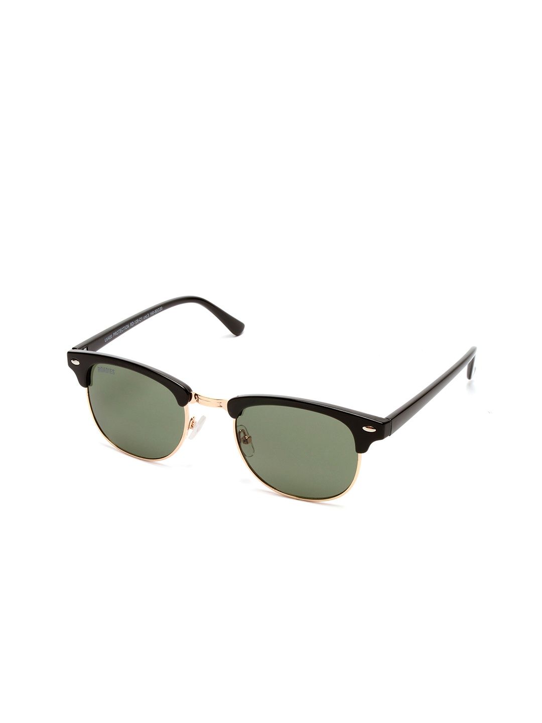 

Roadies Unisex Green Lens & Gold-Toned Oval Sunglasses with UV Protected Lens