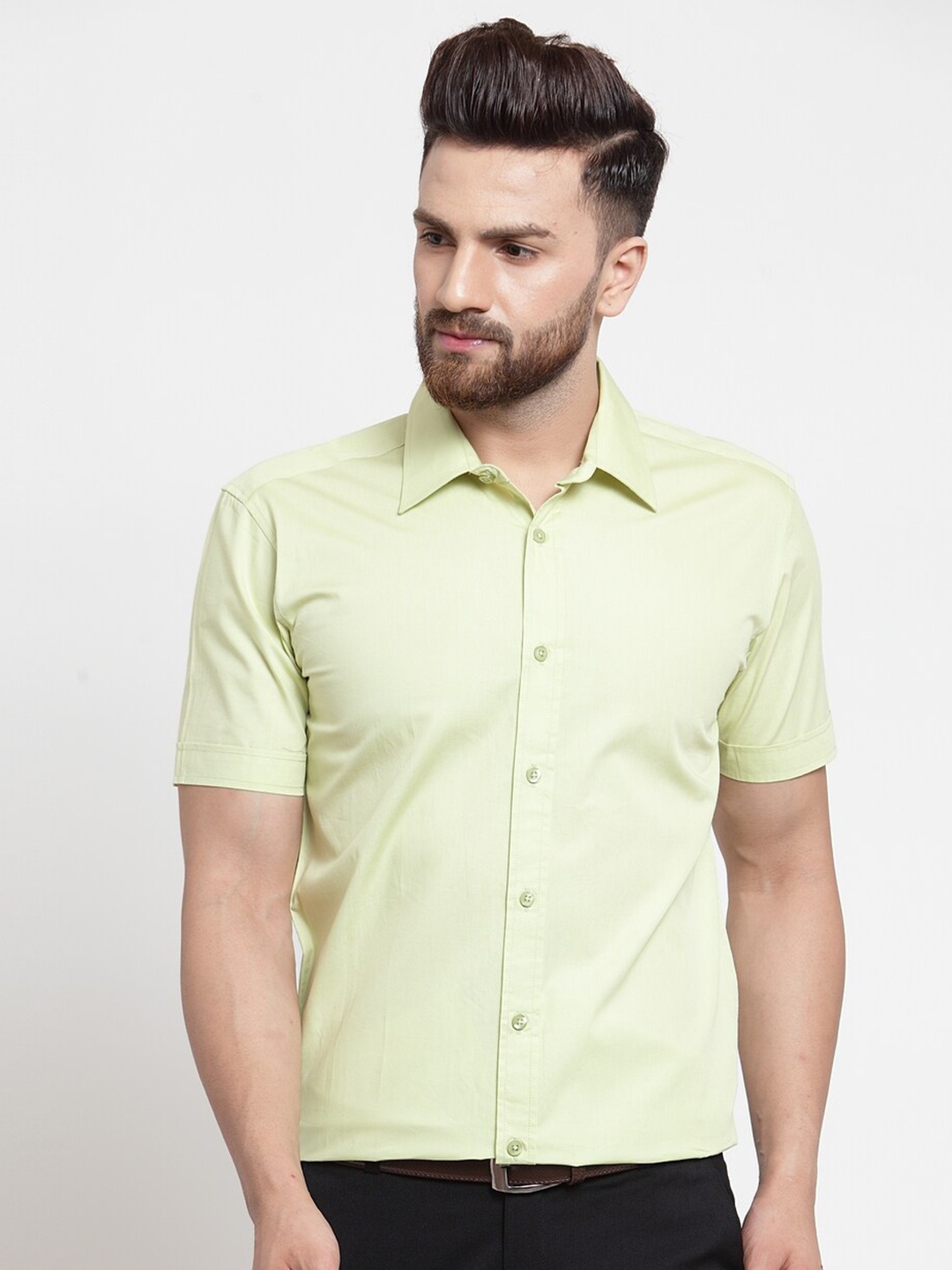 

Purple State Men Green Slim Fit Cotton Casual Shirt