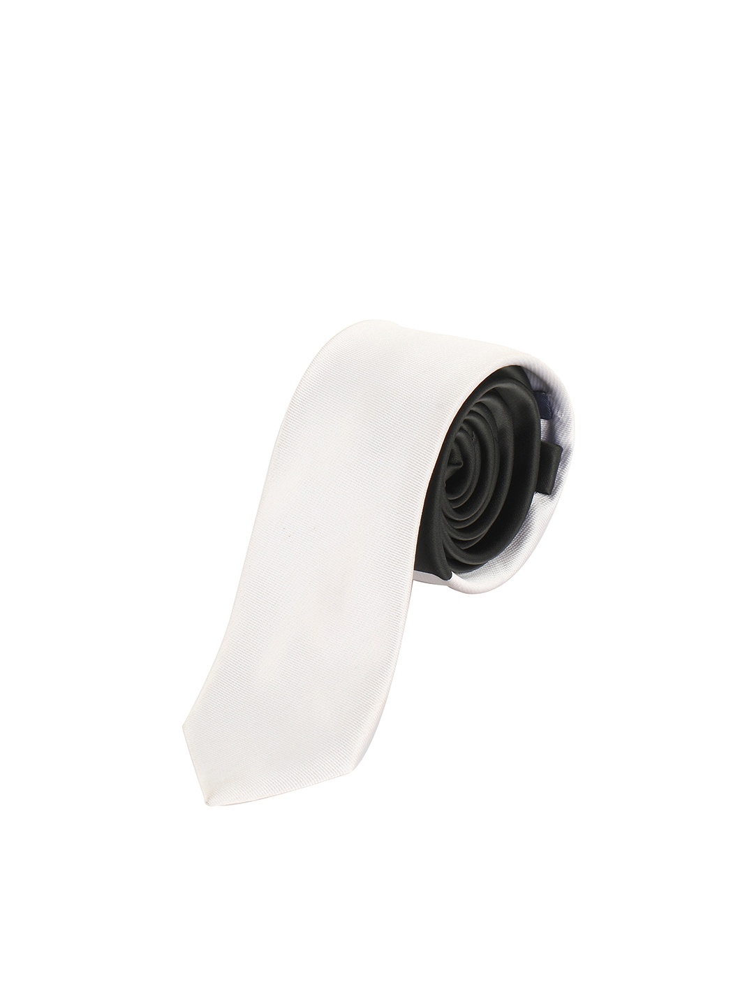 

Alvaro Castagnino Men White & Black Woven Design Skinny Tie