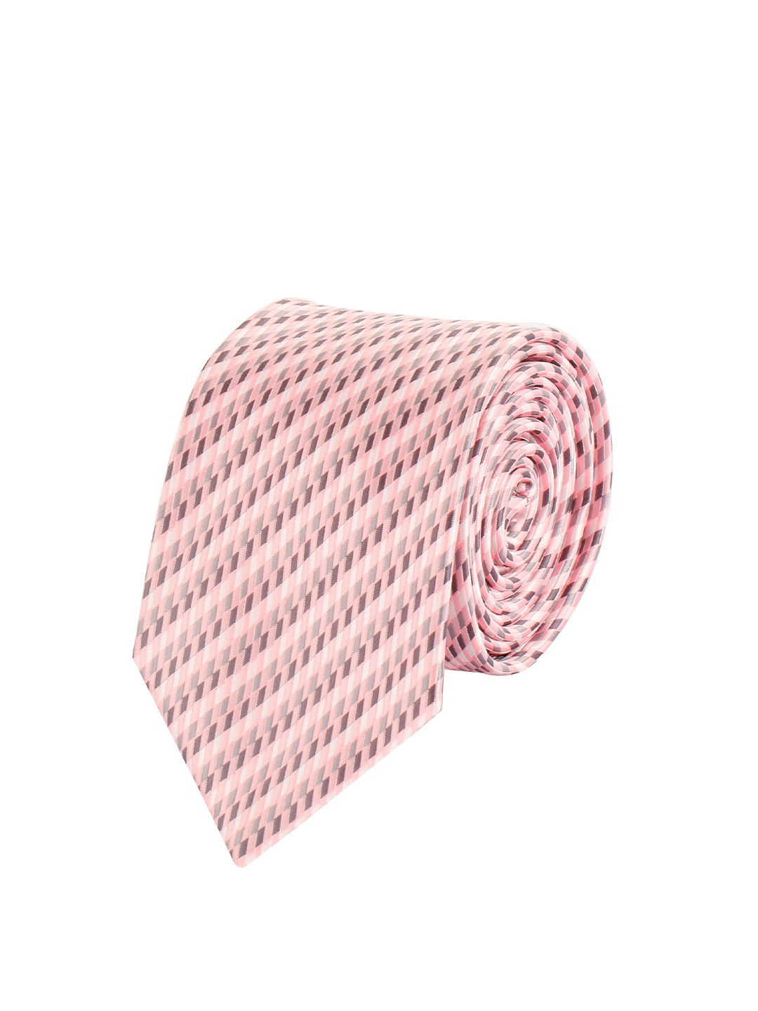 

Alvaro Castagnino Men Peach-Coloured & Grey Printed Skinny Tie