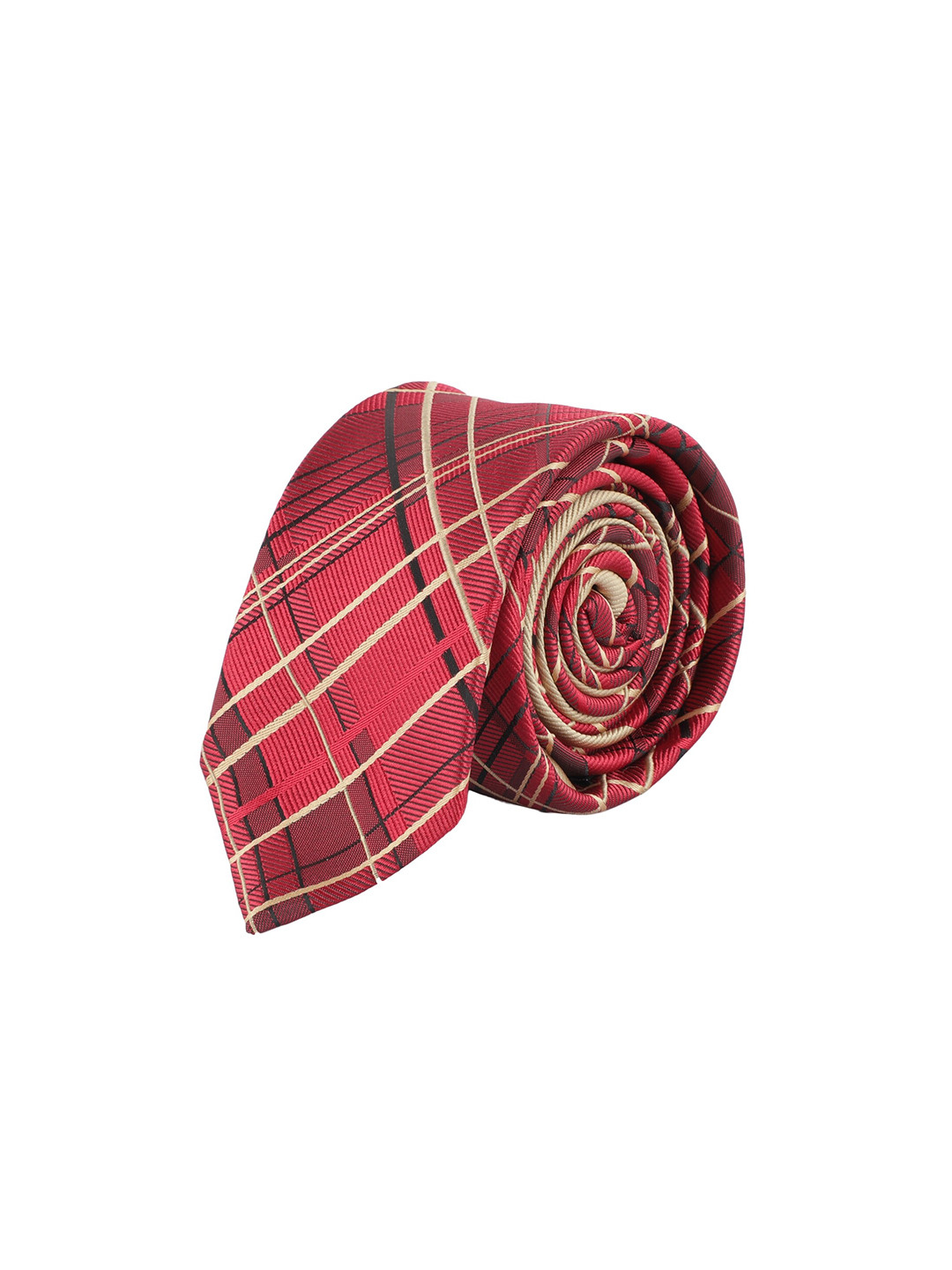 

Alvaro Castagnino Men Red & Black Woven Design Skinny Tie