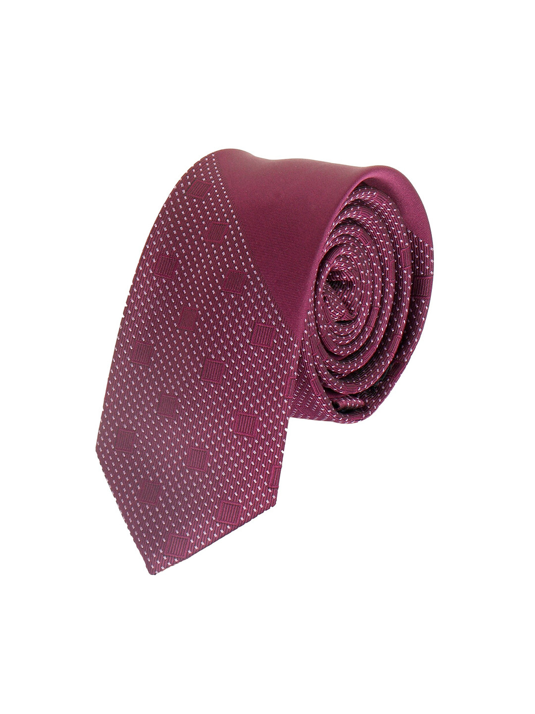 

Alvaro Castagnino Men Maroon Woven Design Skinny Tie