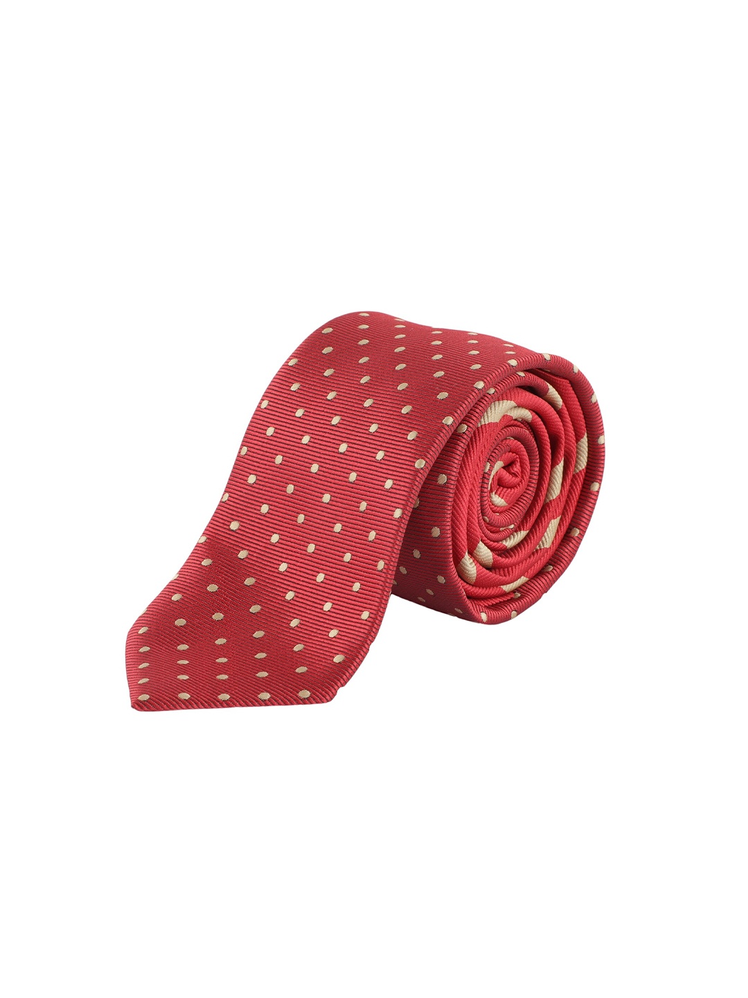 

Alvaro Castagnino Men Red & White Woven Design Skinny Tie