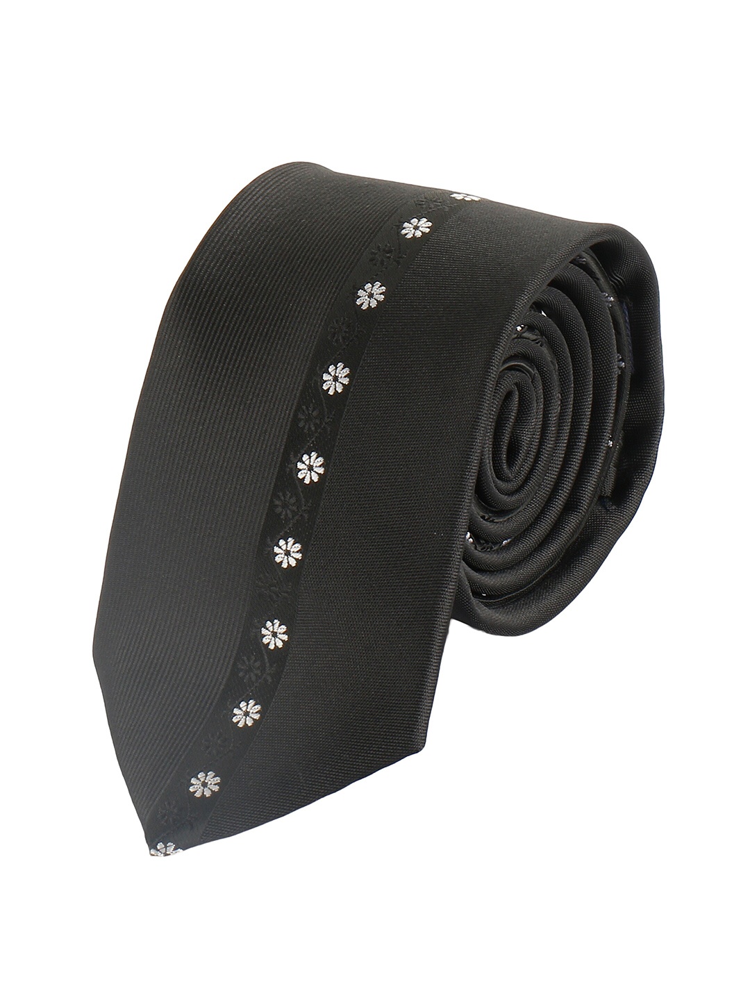 

Alvaro Castagnino Men Black Printed Skinny Tie