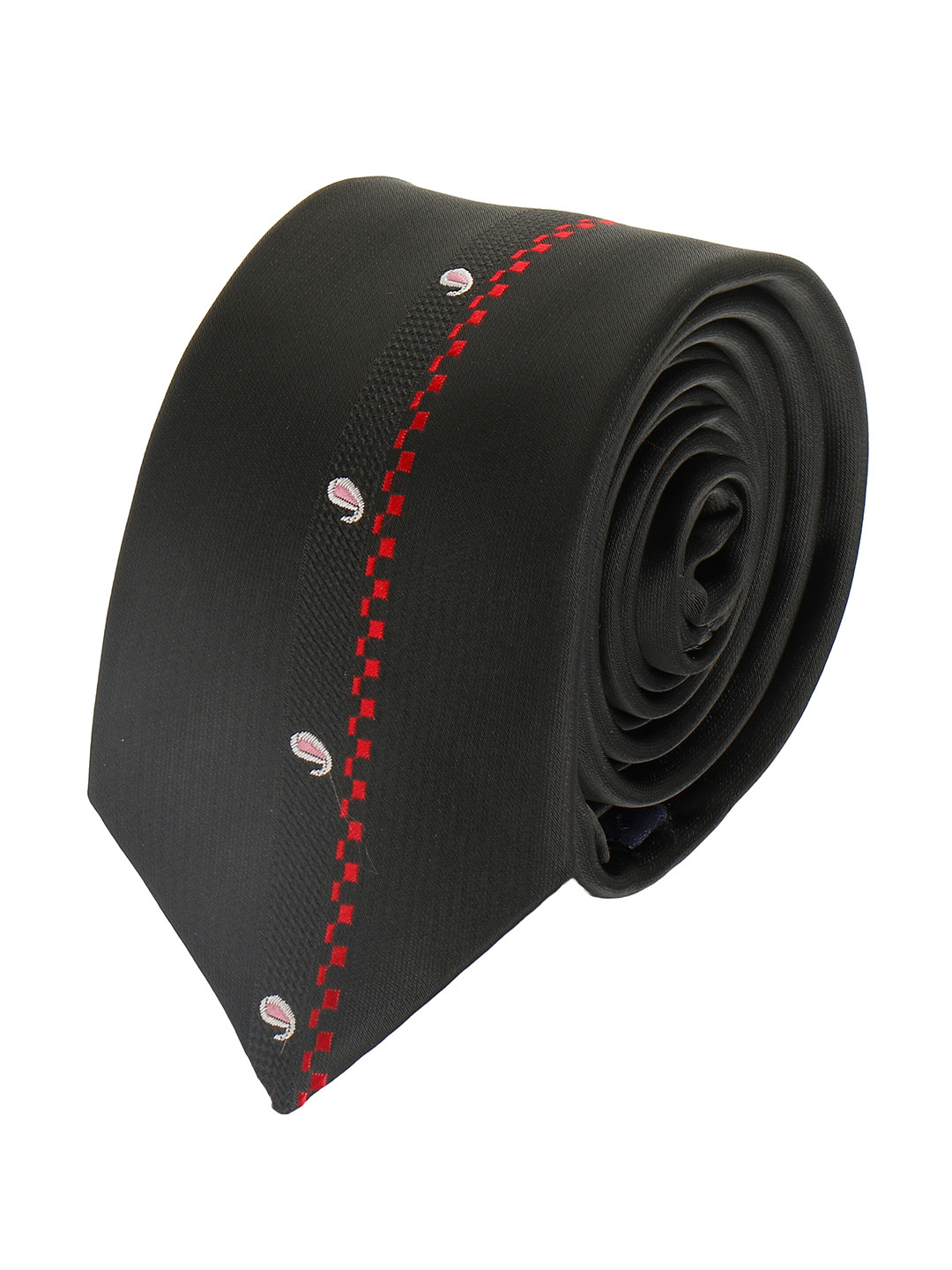 

Alvaro Castagnino Men Black & Red Printed Skinny Tie