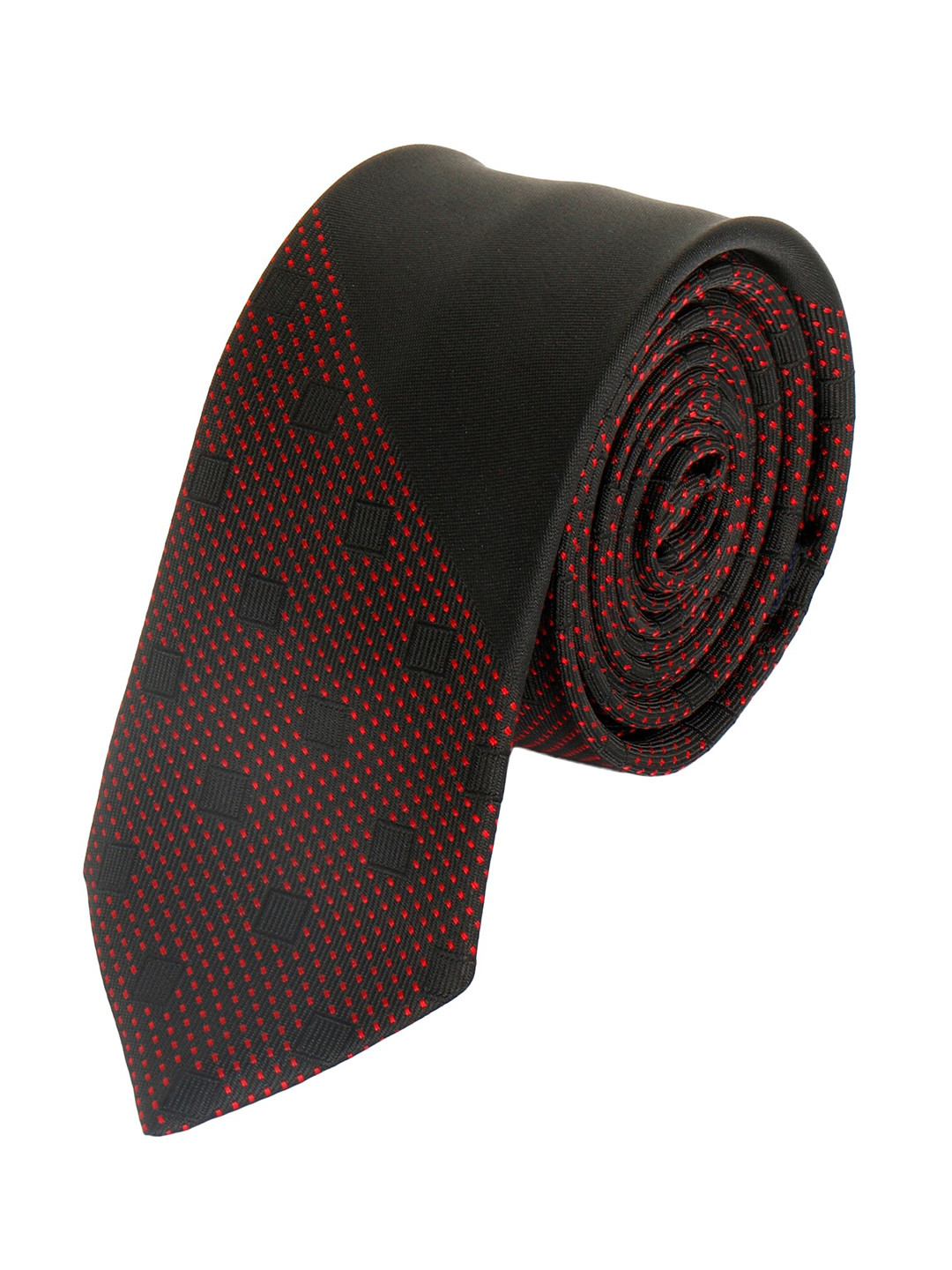 

Alvaro Castagnino Men Black Woven Design Skinny Tie