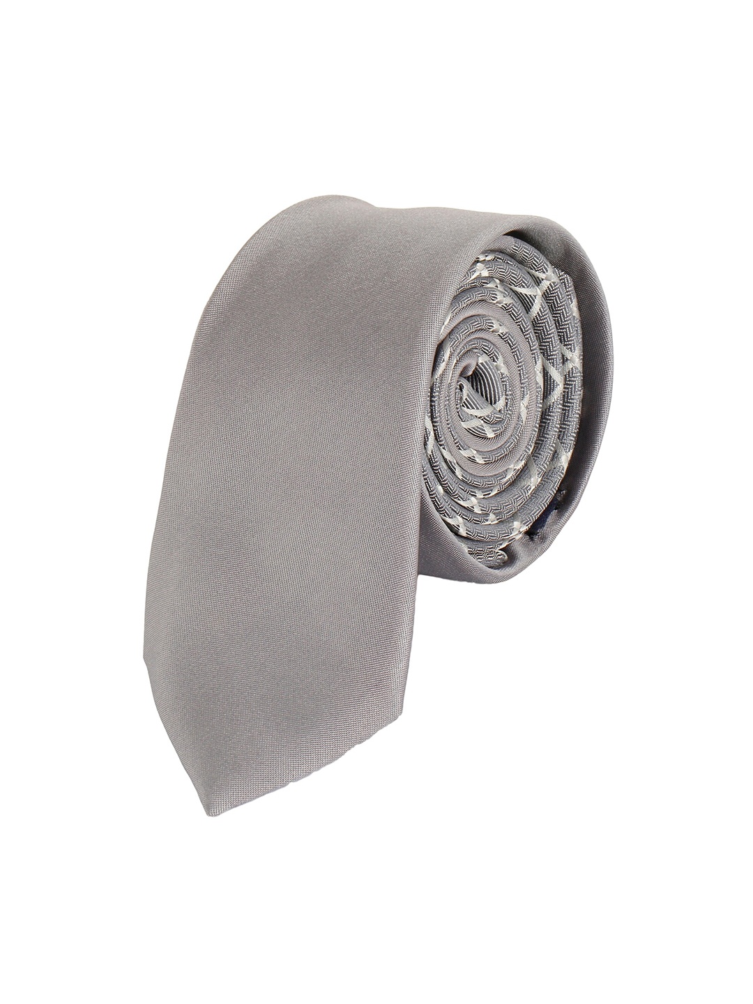 

Alvaro Castagnino Men Grey Woven Design Skinny Tie
