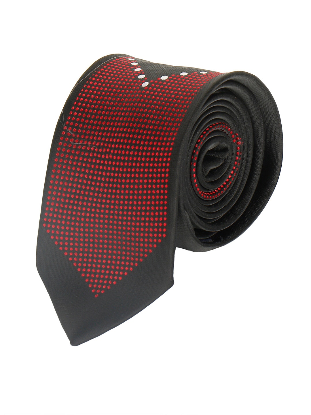 

Alvaro Castagnino Men Red & Black Woven Design Skinny Tie