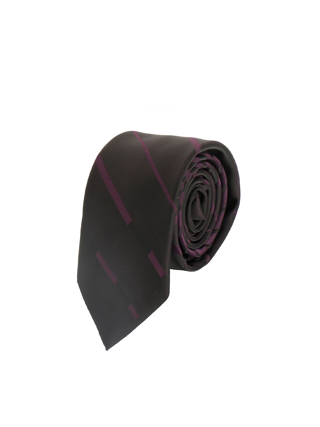 

Alvaro Castagnino Men Black & Pink Woven Design Skinny Tie