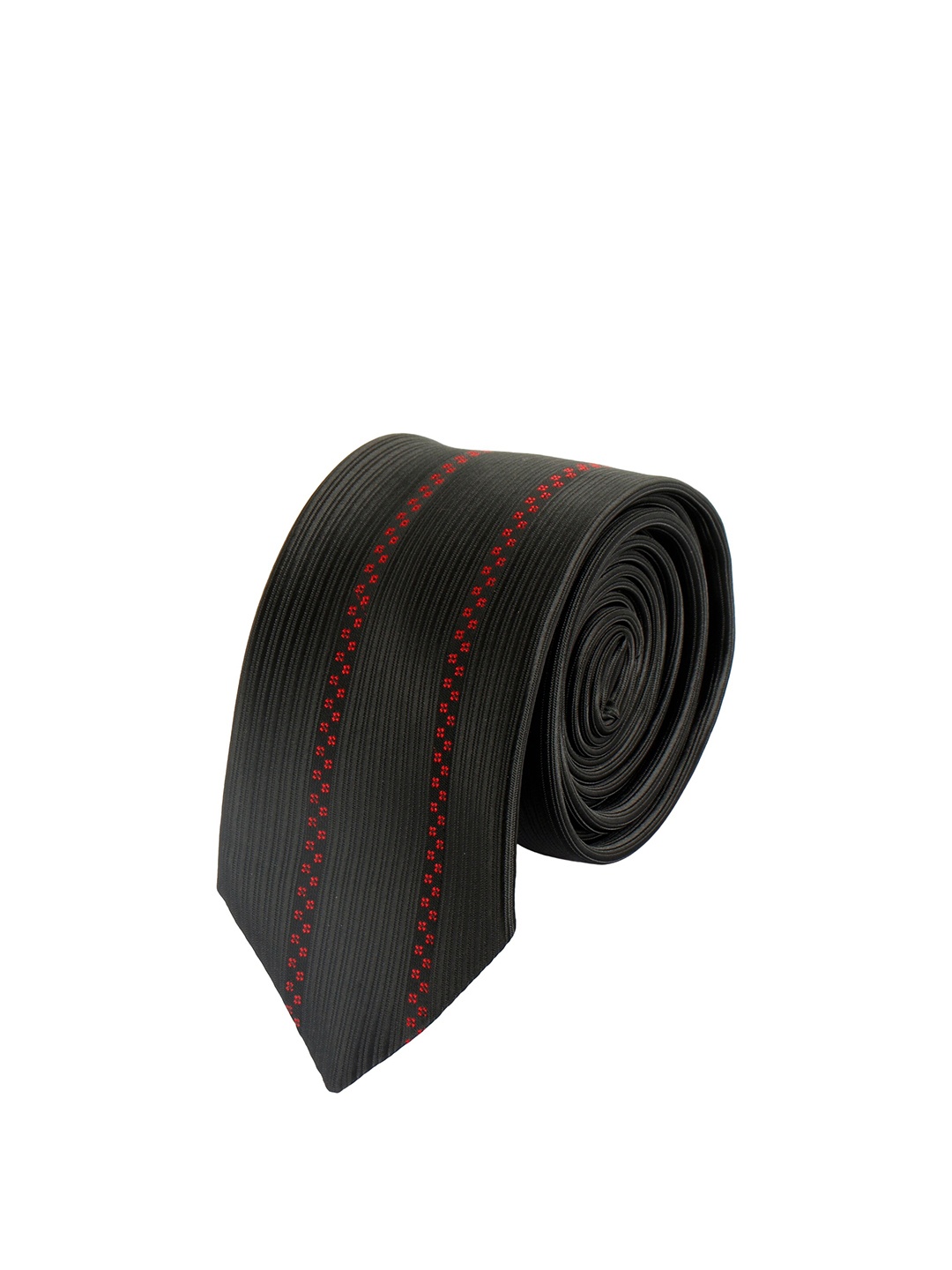

Alvaro Castagnino Men Black & Red Striped Skinny Tie
