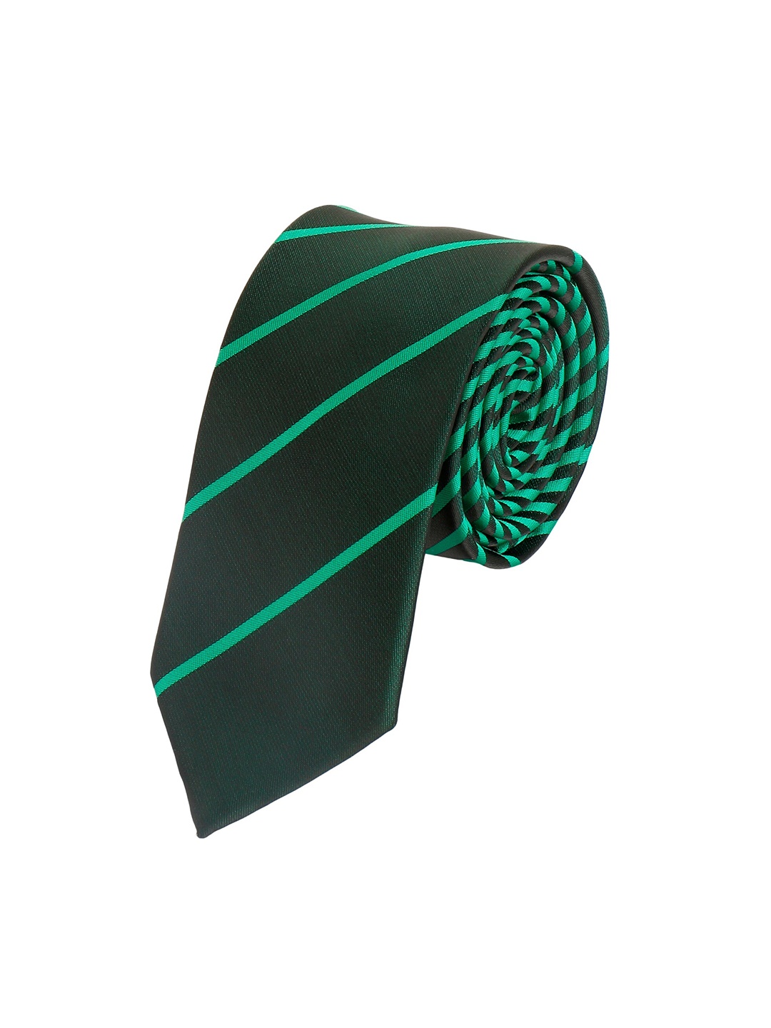 

Alvaro Castagnino Men Green Striped Skinny Tie