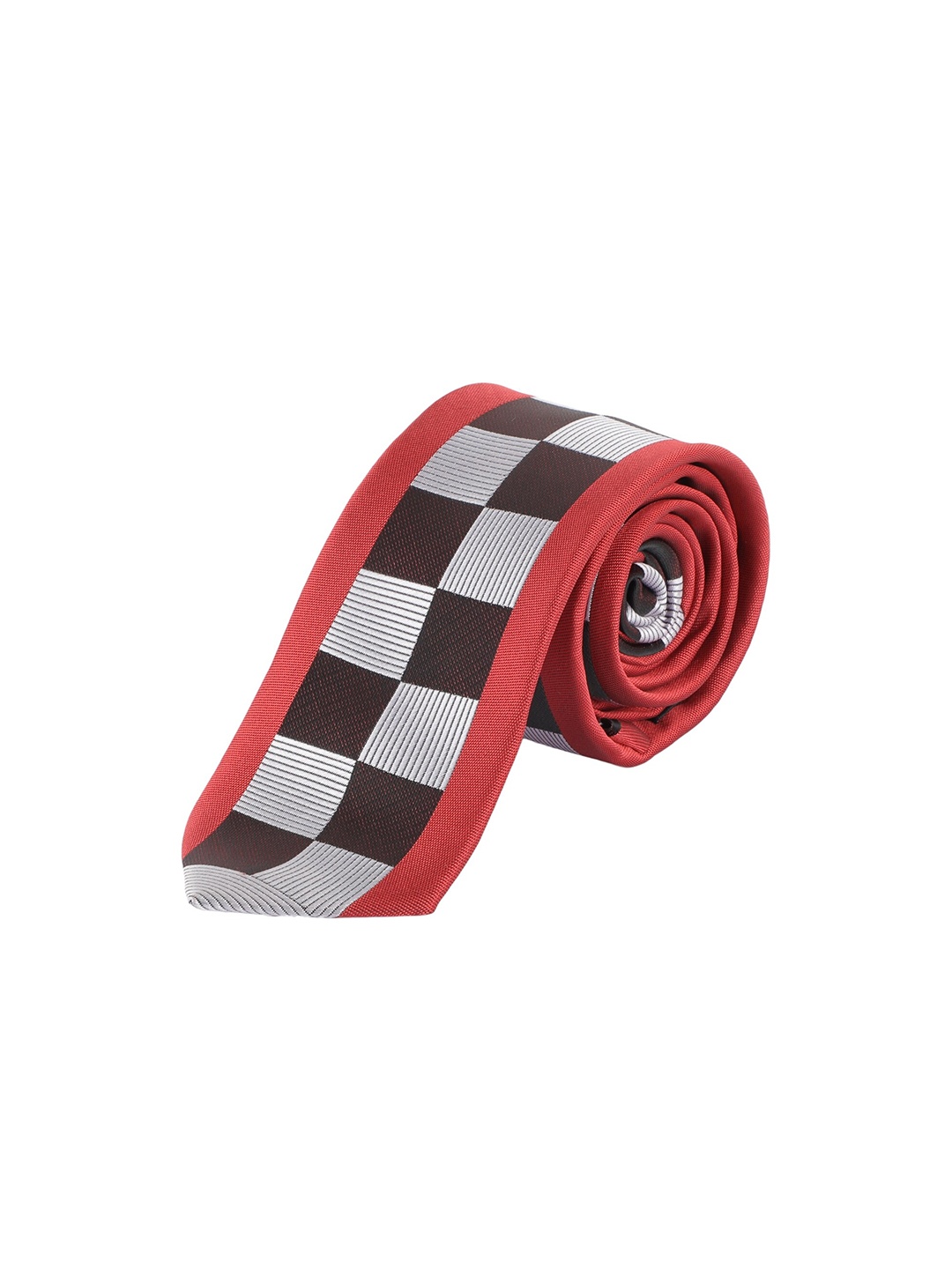 

Alvaro Castagnino Men Red & White Woven Design Skinny Tie