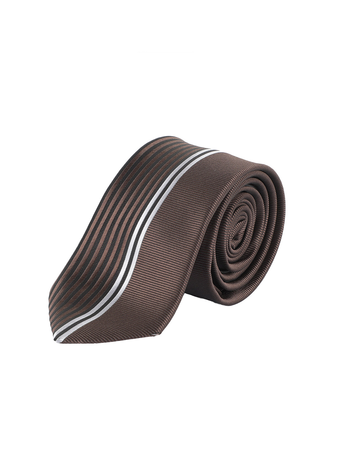 

Alvaro Castagnino Men Brown & Black Striped Skinny Tie