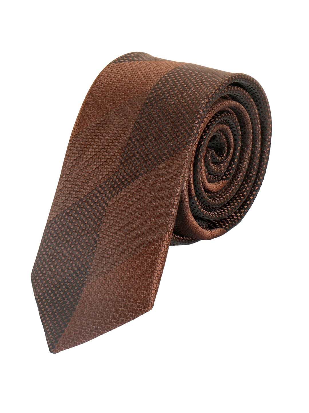 

Alvaro Castagnino Men Brown Woven Design Skinny Tie