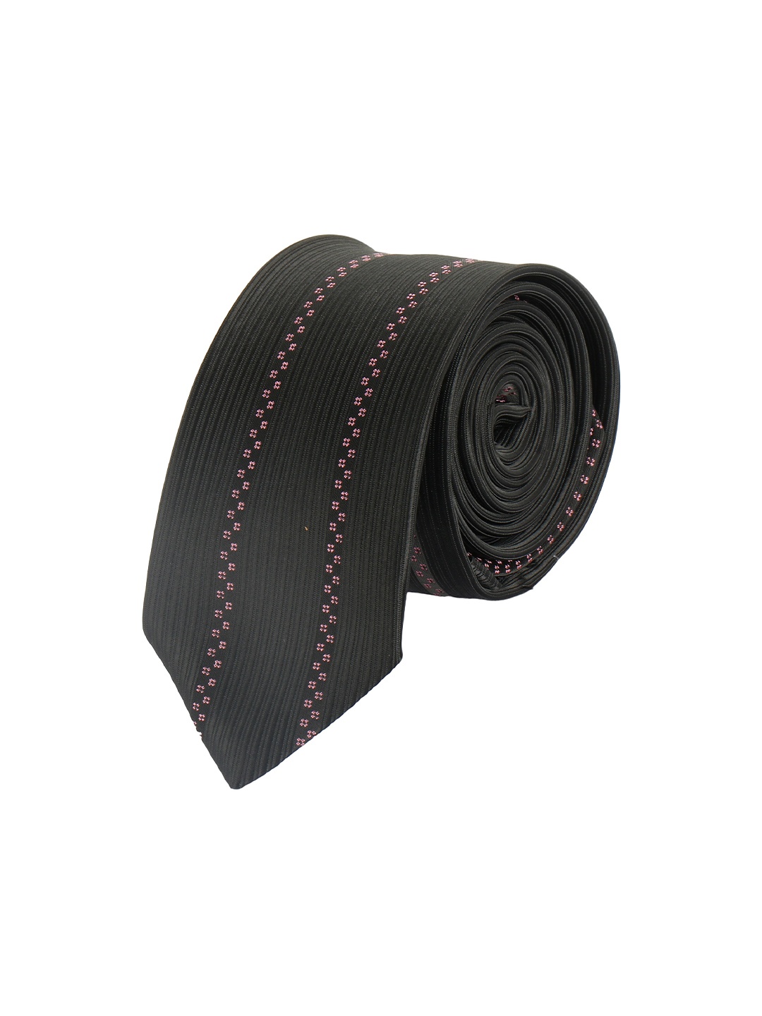 

Alvaro Castagnino Men Black Striped Skinny Tie