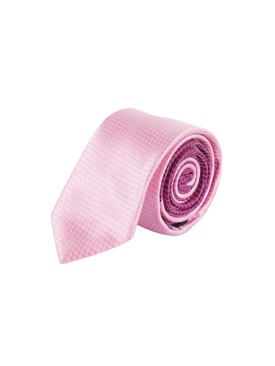 

Alvaro Castagnino Men Pink Woven Design Skinny Tie