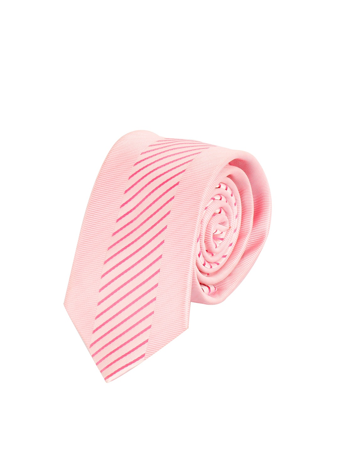 

Alvaro Castagnino Men Pink Woven Design Skinny Tie