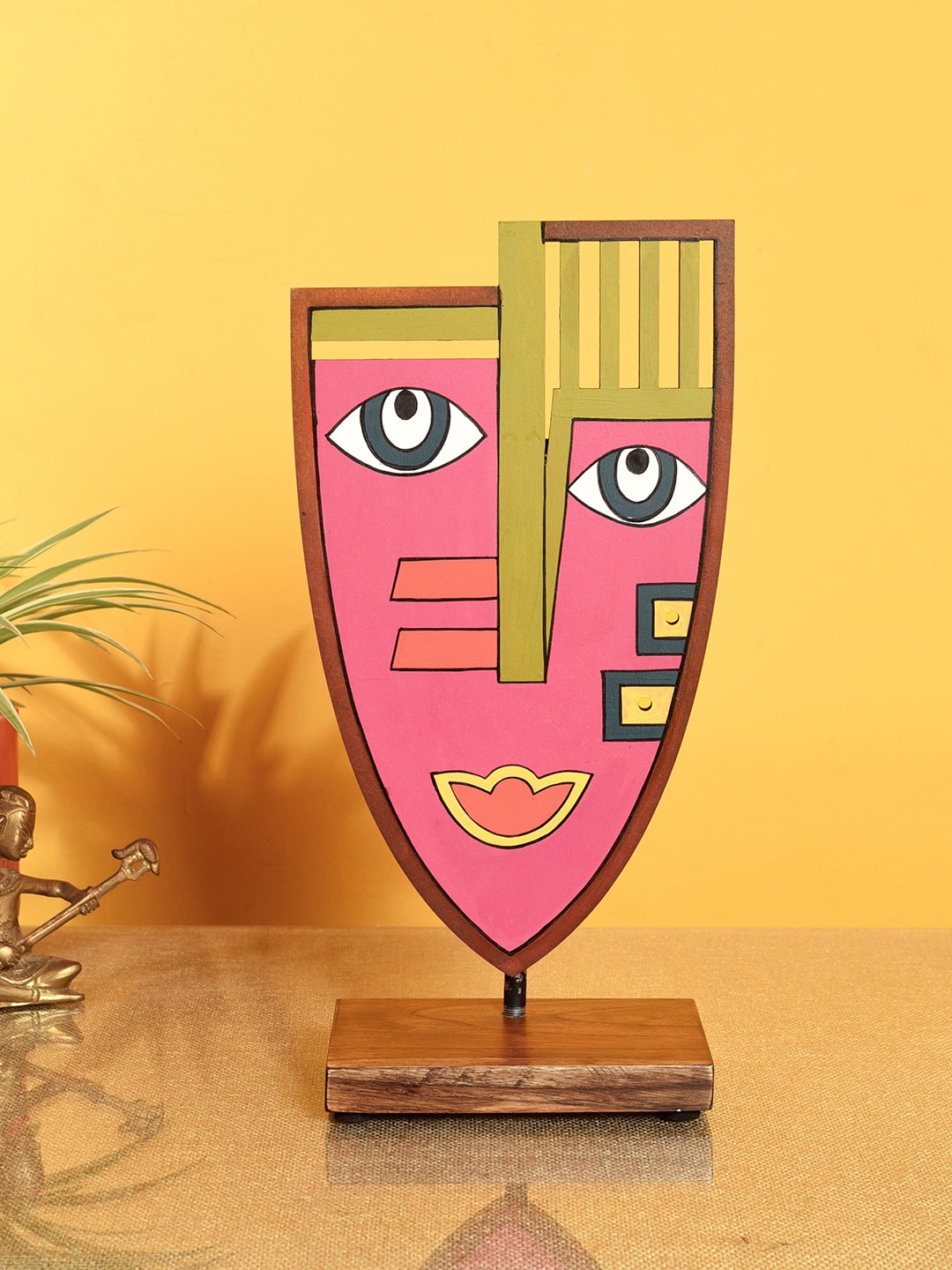 

AAKRITI ART CREATIONS Pink & Green Sour Susan Table Decor Stand