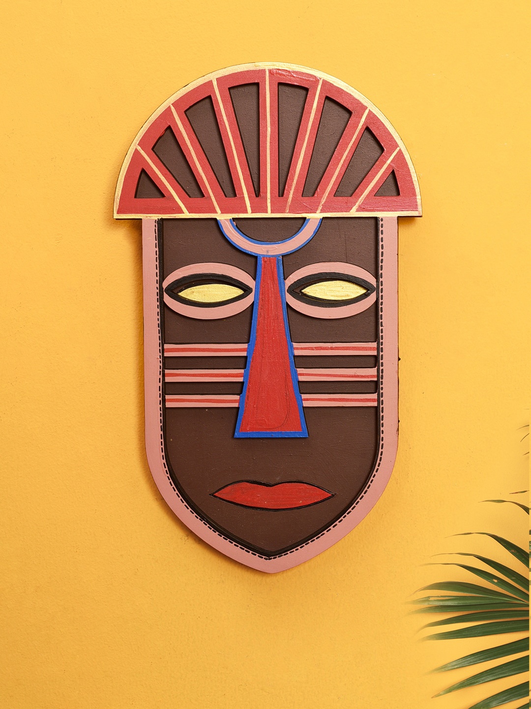 

AAKRITI ART CREATIONS Brown & Red Ross's Arch Wall Decor Mask
