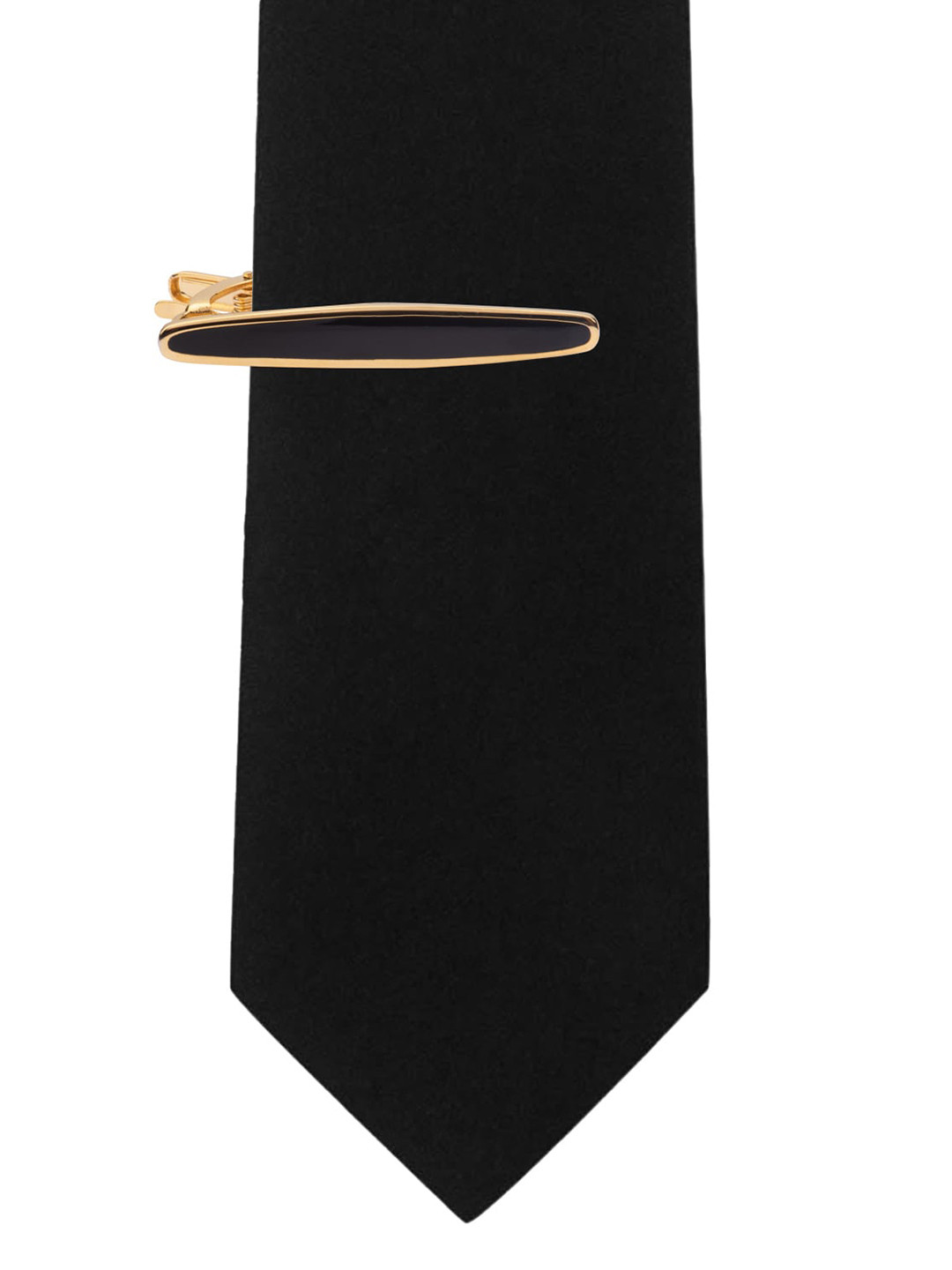 

The Tie Hub Men Gold-Toned & Black Cyble Oval-Shaped Tie Pin