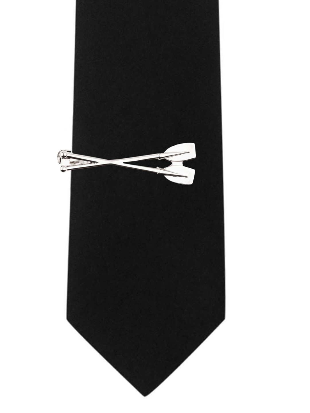 

The Tie Hub Men Silver-Toned Crossed Rowing Oars Tie Clip