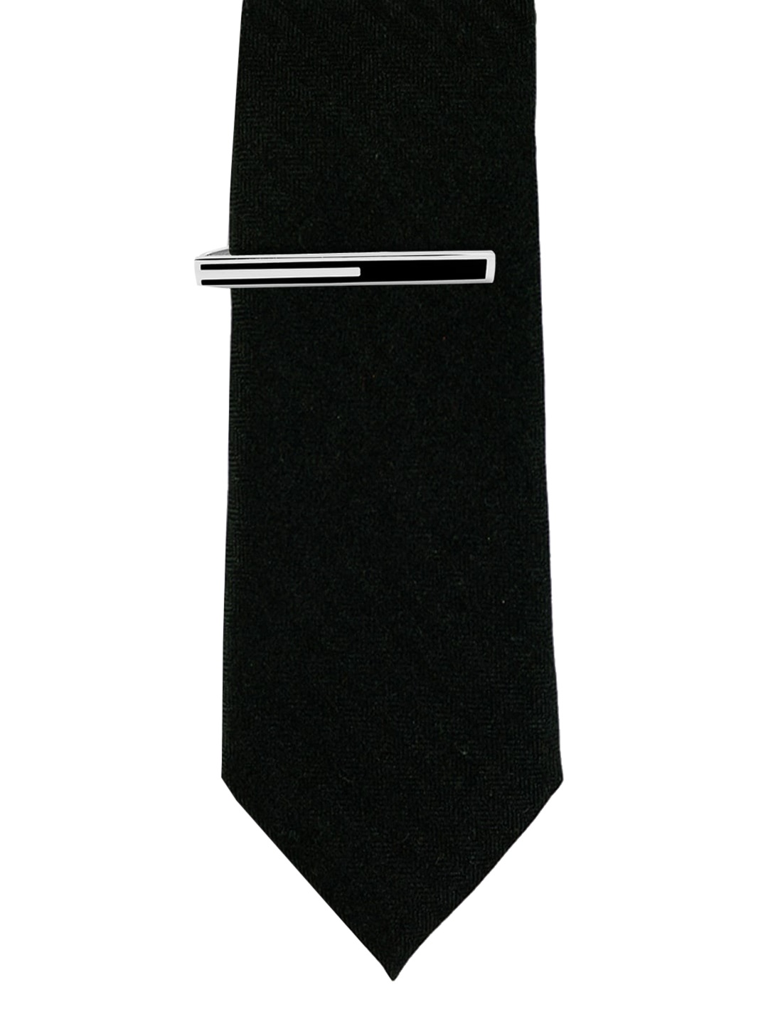 

The Tie Hub Men Black & Silver-Toned Solid Brass Tie Pin