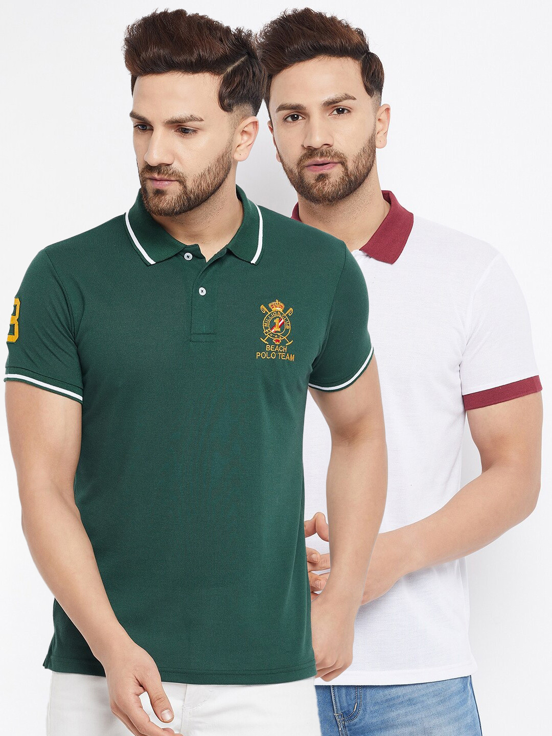 

THE MILLION CLUB Men Pack Of 2 Cotton T-shirts, Green