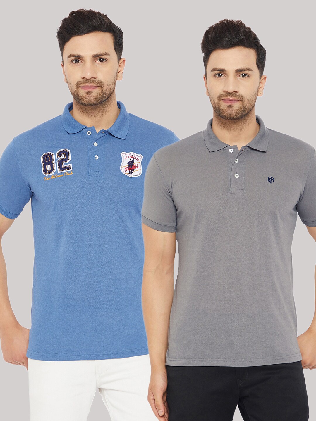 

THE MILLION CLUB Men Pack Of 2 T-shirts, Blue