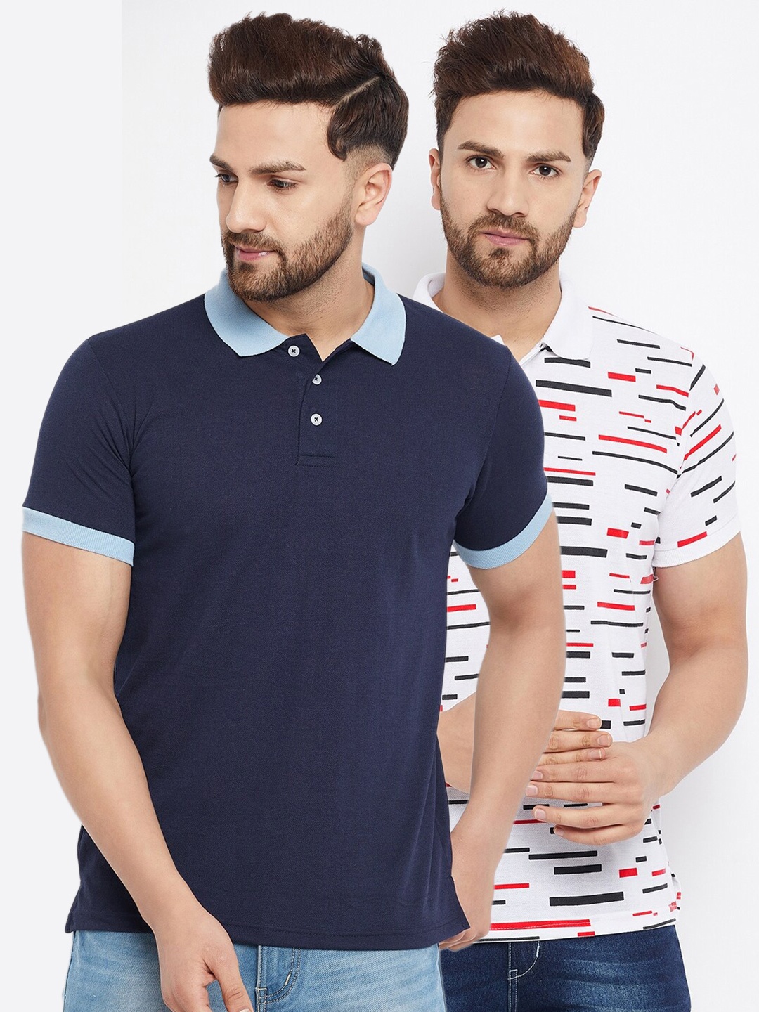 

THE MILLION CLUB Men Pack Of 2 Cotton T-shirts, Navy blue