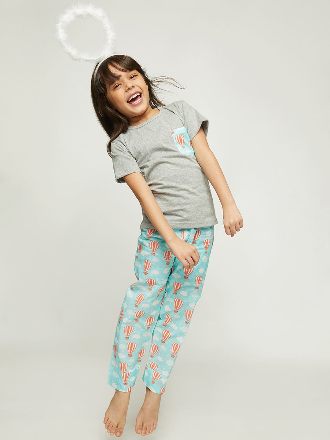 

frangipani Kids Blue & Grey Pure Cotton Night Suit