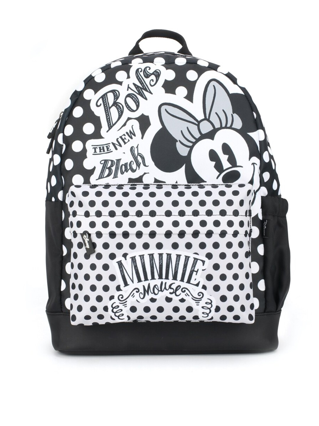 

Disney Girls Black & White Minnie Mouse Graphic Printed Backpack